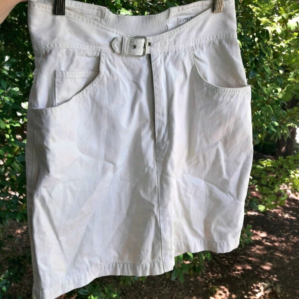 Vintage Esprit Collection Waist Belted White Skirt - Picture 9 of 13
